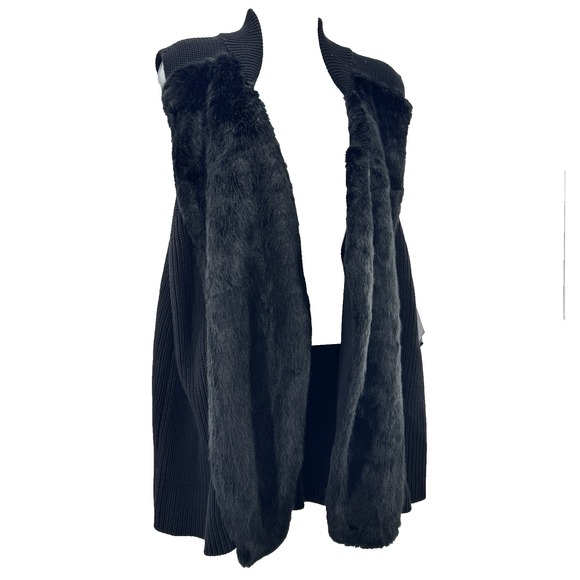 Alfani Jackets & Blazers - Alfani Faux Fur Vest Women Plus Size 2X Black Mob Wife Glam Soft Cozy Chic